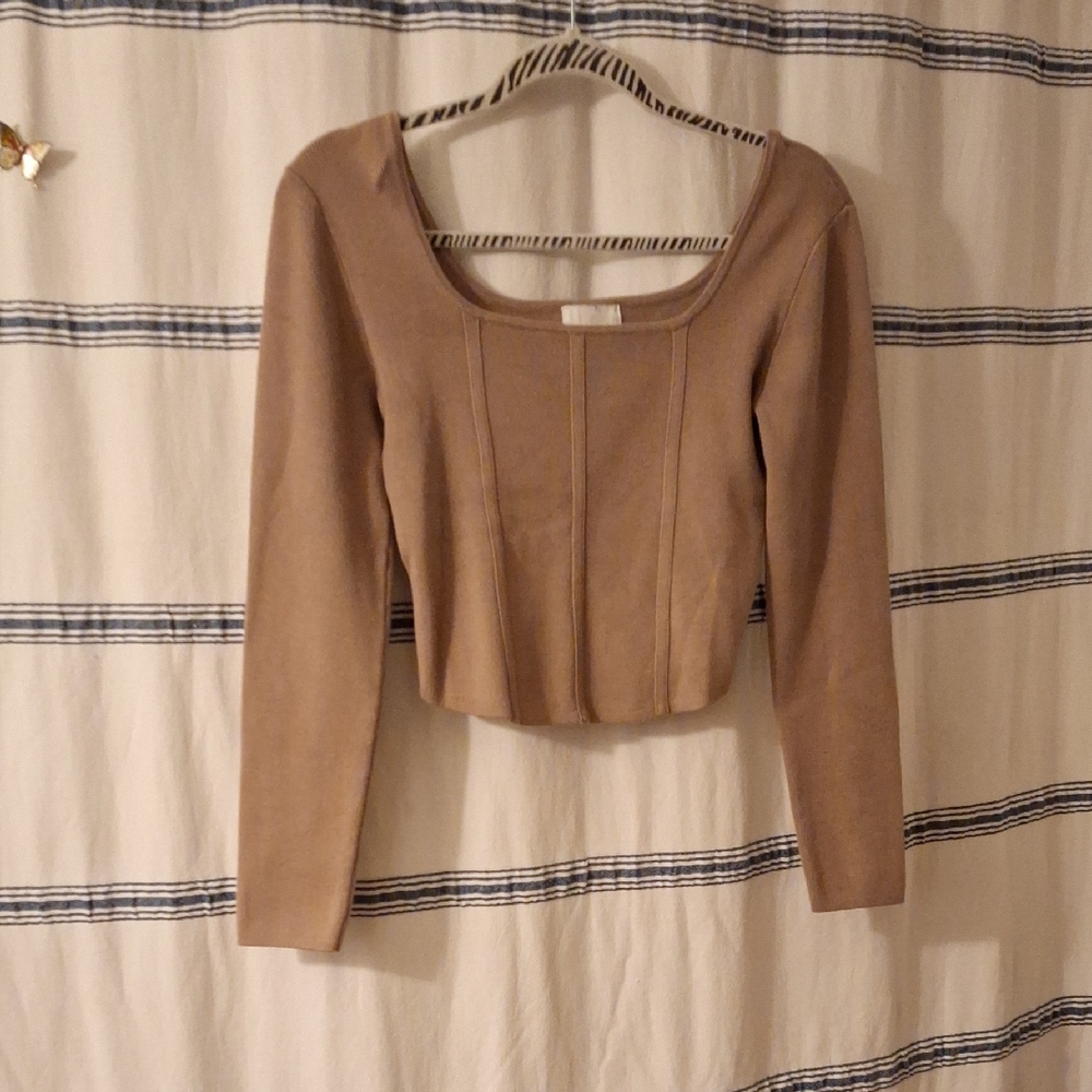 Pink Rose Tan Crop Top